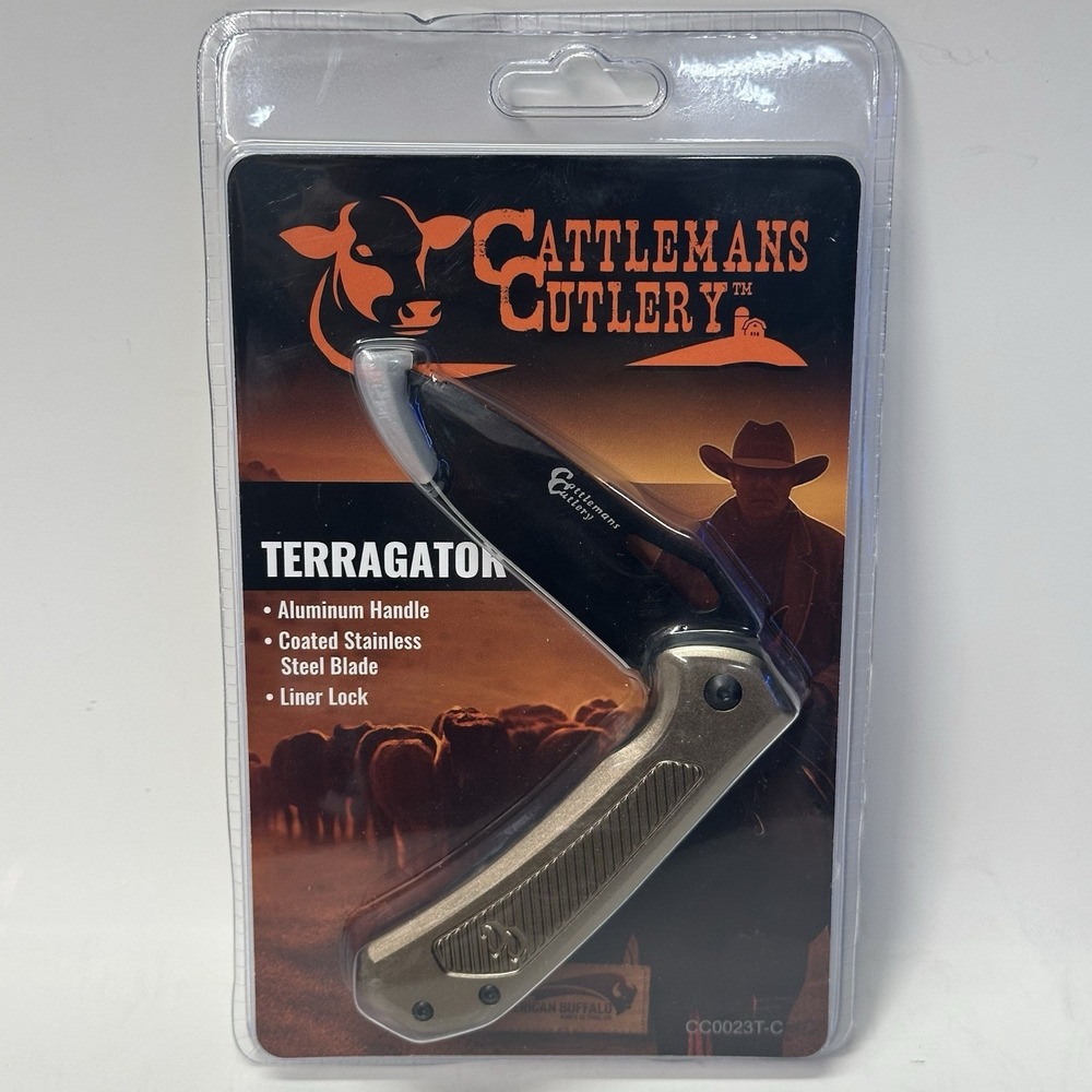Cattleman's Cutlery Terragator Folding Knife 3" Stainles Blade Aluminum Handle